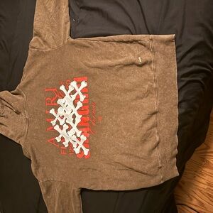 AMIRI Brown Hoodie with Red and White Graphic